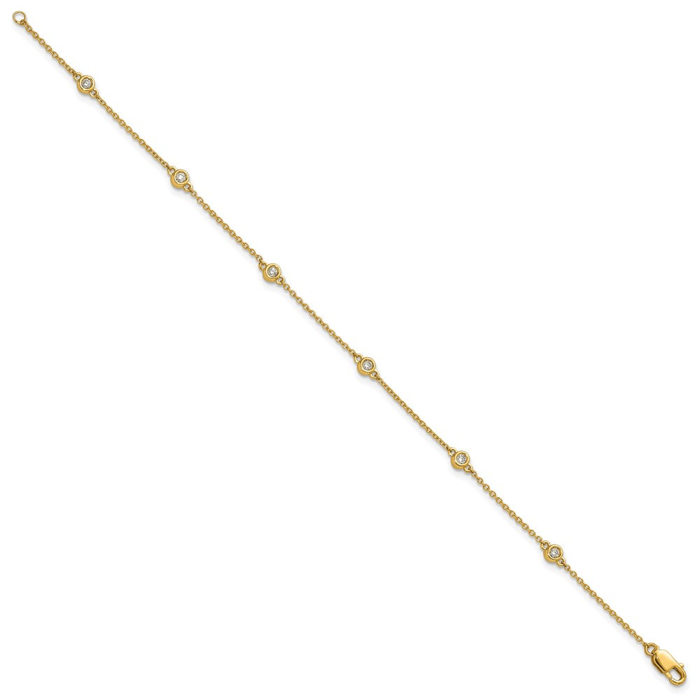14k Diamond Station Cable Bracelet