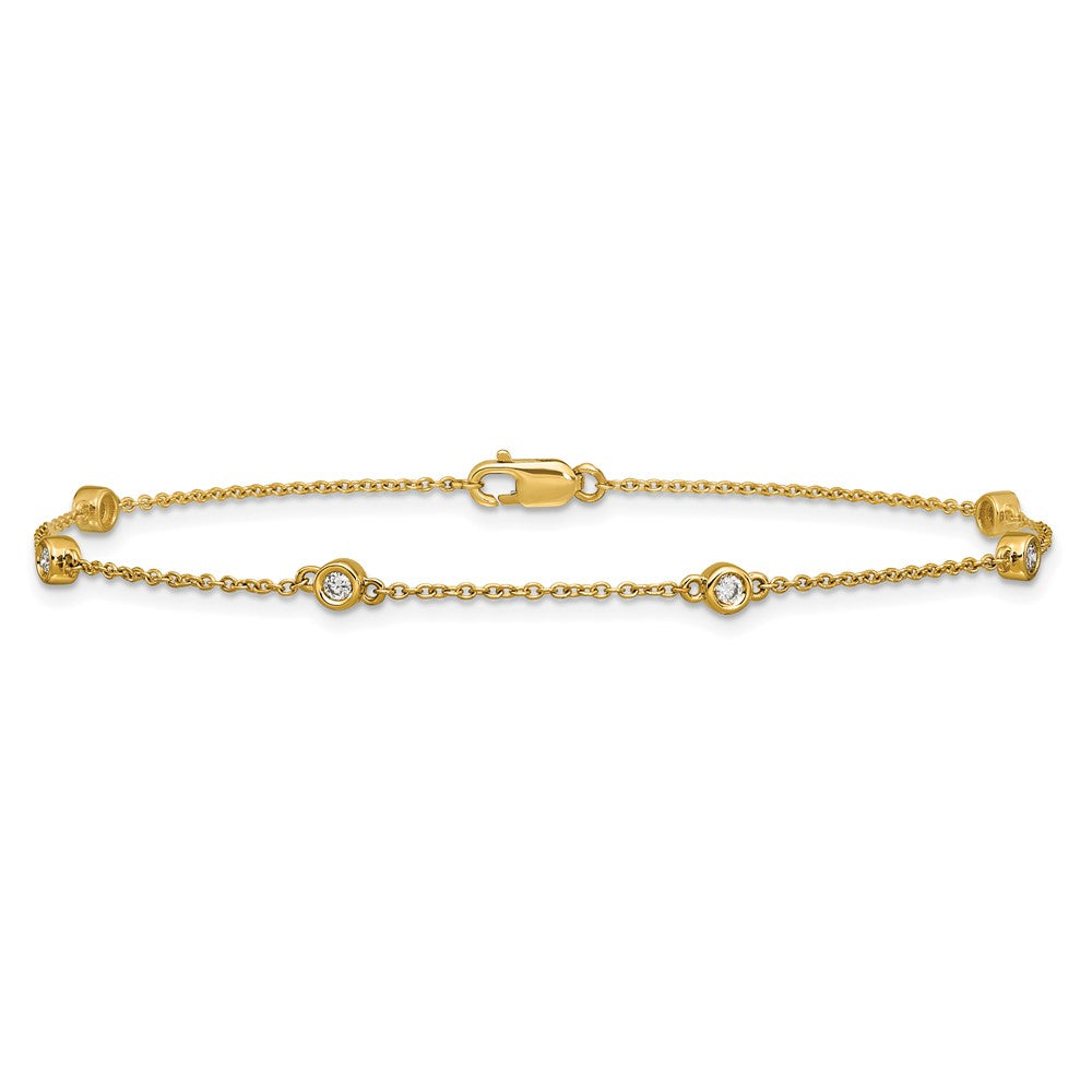 14k Diamond Station Cable Bracelet