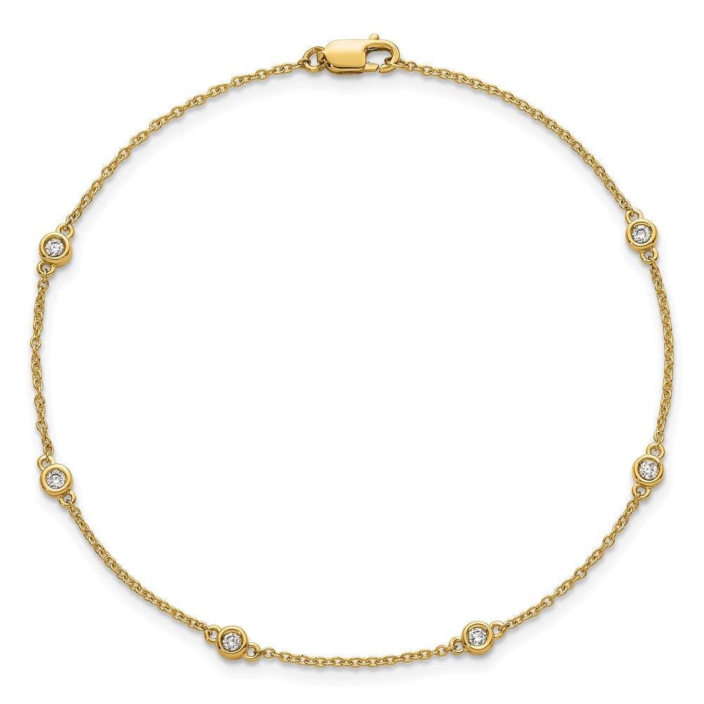14k Diamond Station Cable Bracelet
