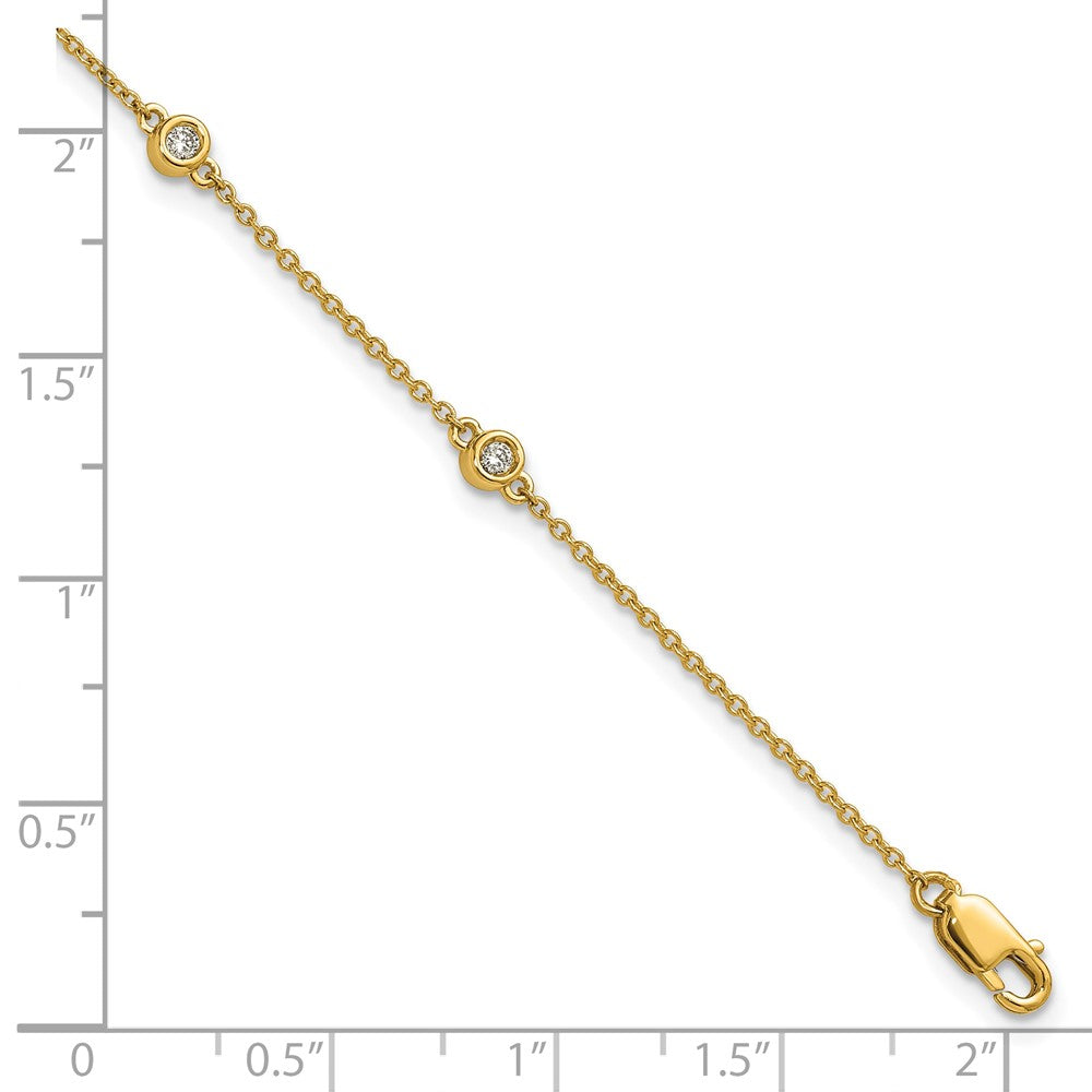 14k Diamond Station Cable Bracelet