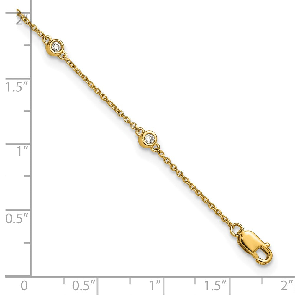 14k Diamond Station Cable Anklet