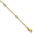 14k Diamond Station Cable Anklet