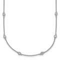 14k White Gold Diamond Station Cable Necklace