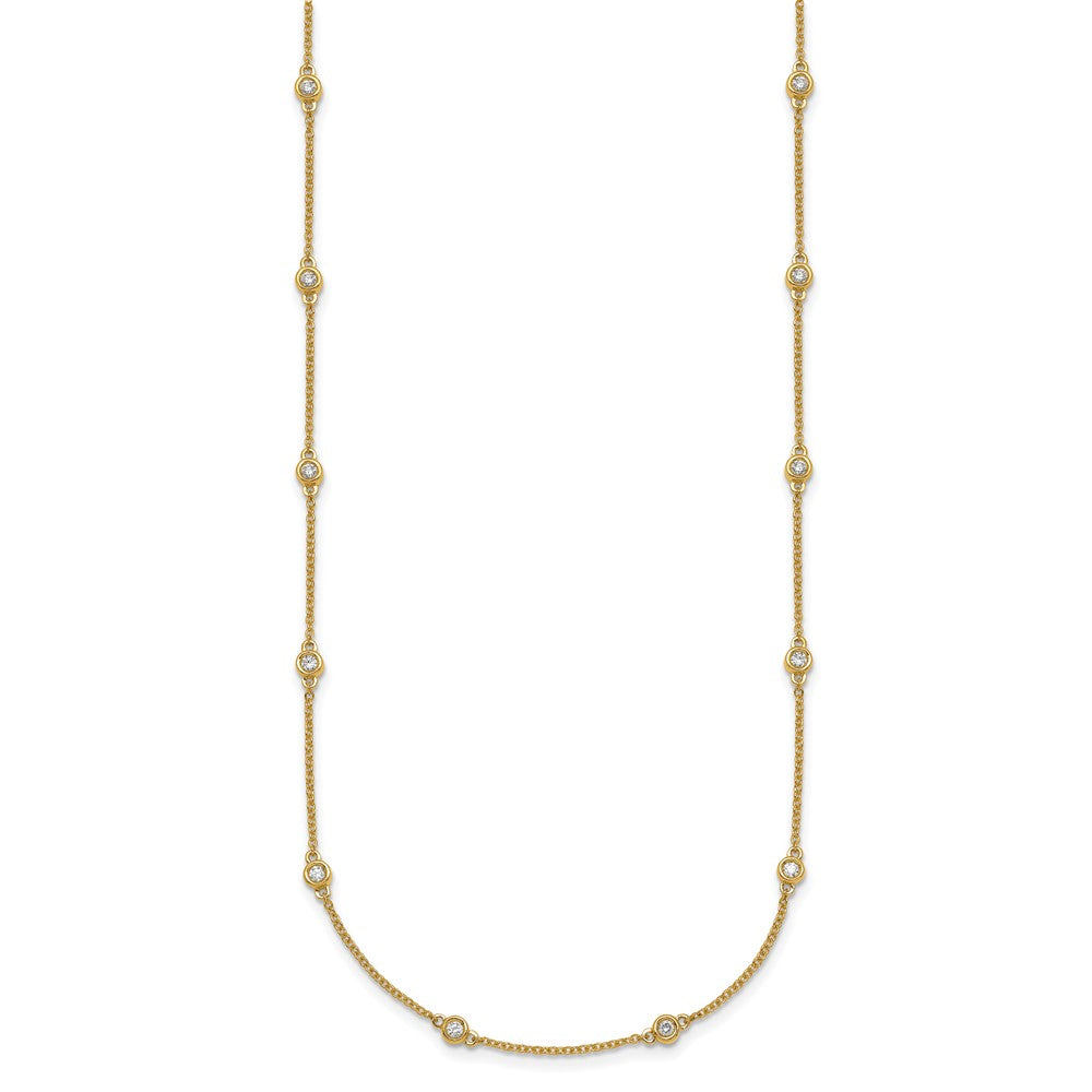 14k Diamond Station Cable Necklace
