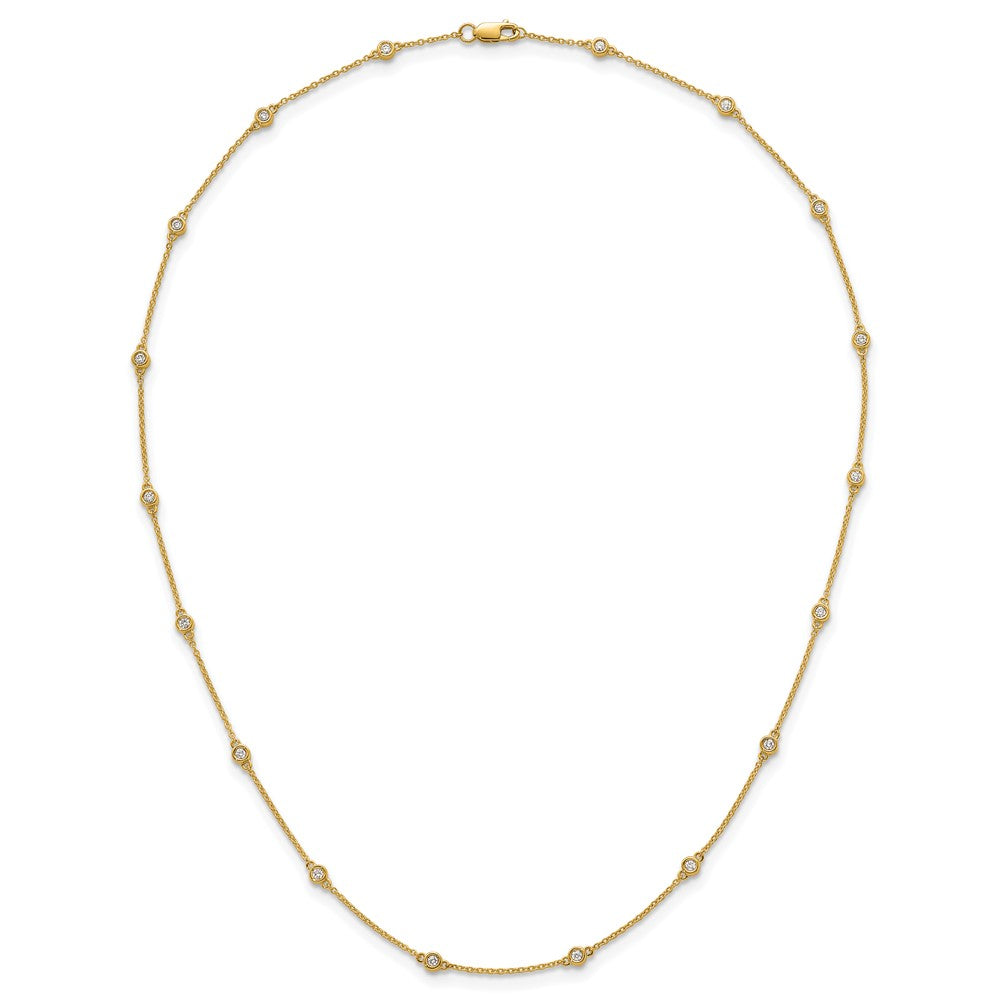 14k Diamond Station Cable Necklace