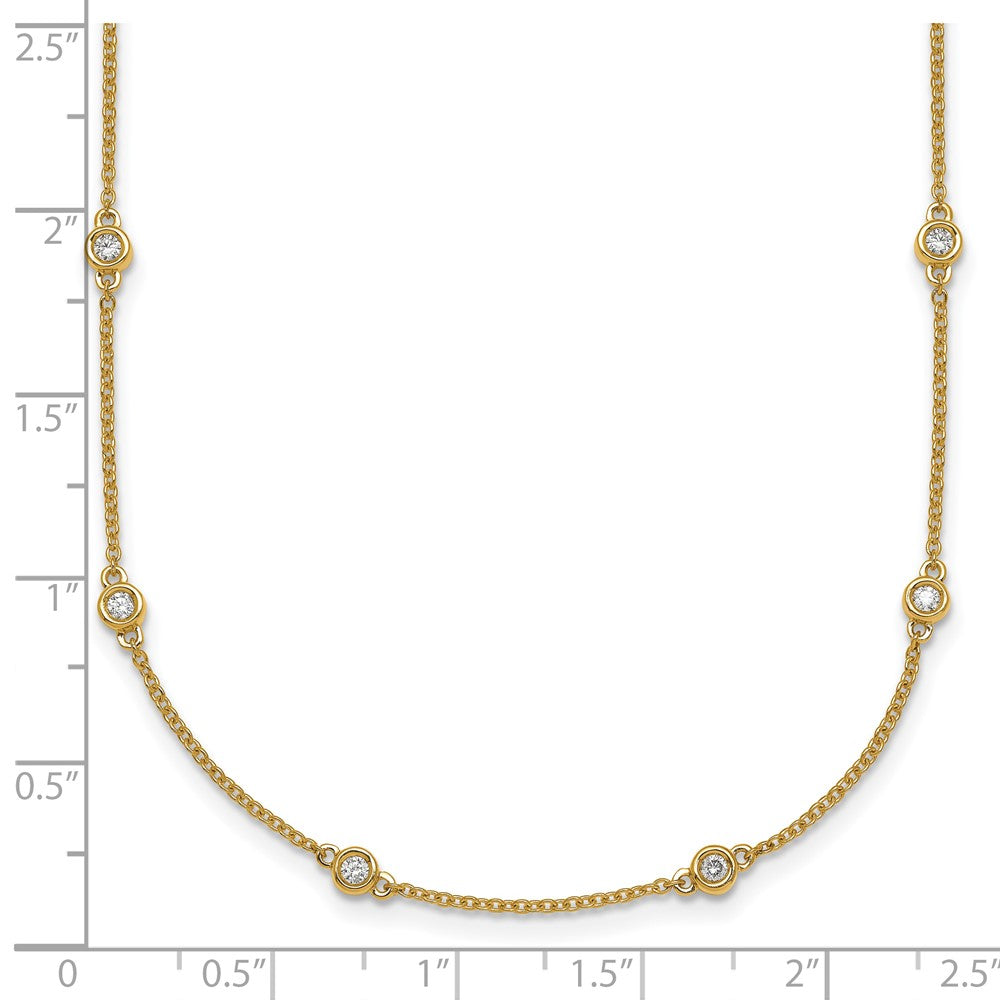 14k Diamond Station Cable Necklace