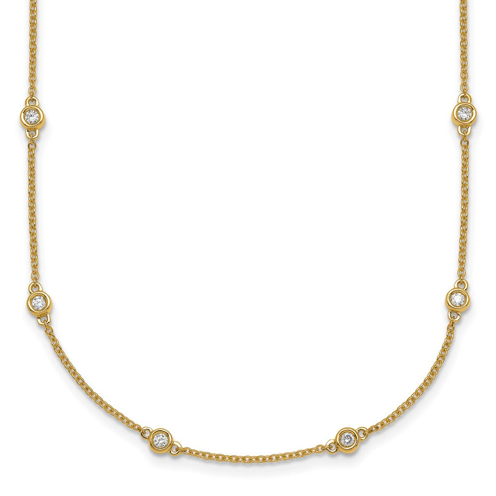 14k Diamond Station Cable Necklace