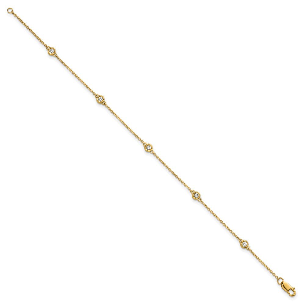 14k Diamond Station Cable Bracelet