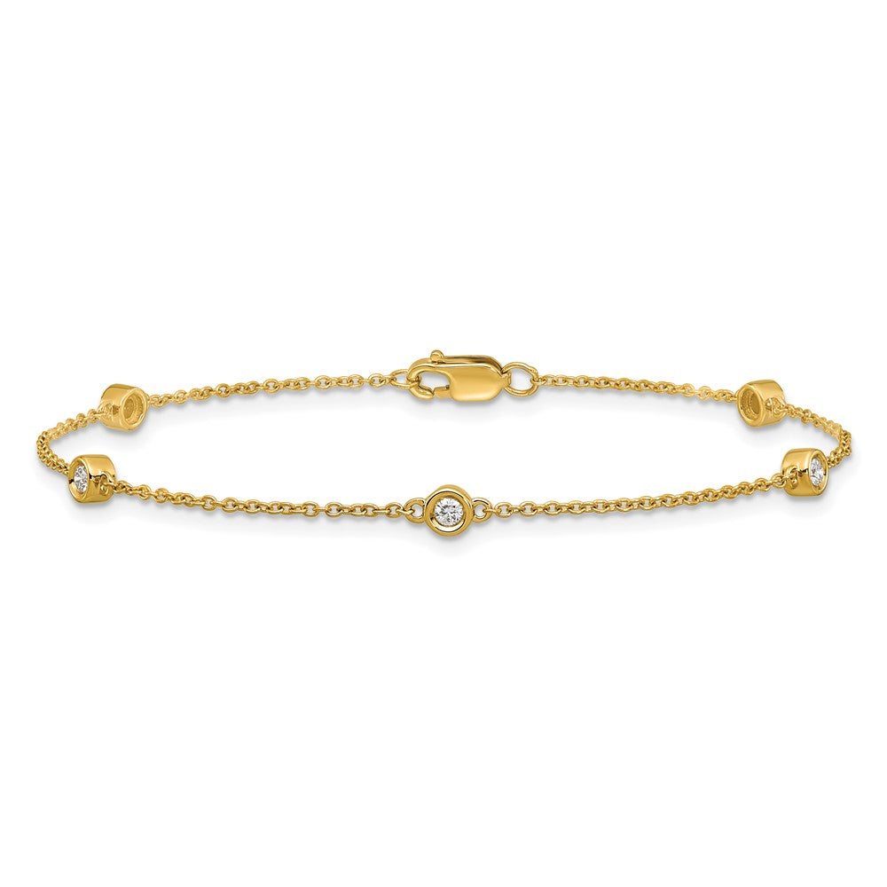 14k Diamond Station Cable Bracelet