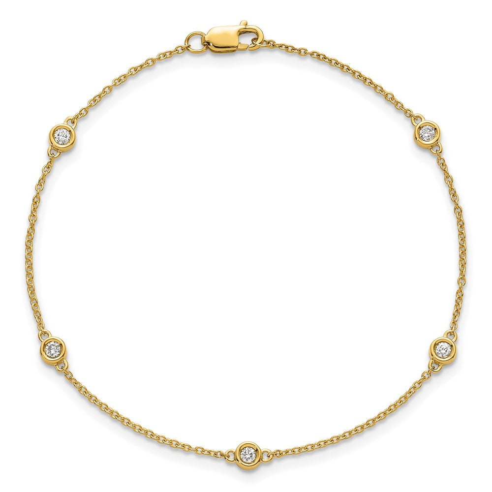 14k Diamond Station Cable Bracelet