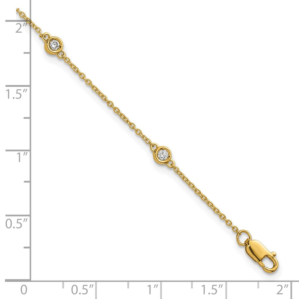 14k Diamond Station Cable Bracelet