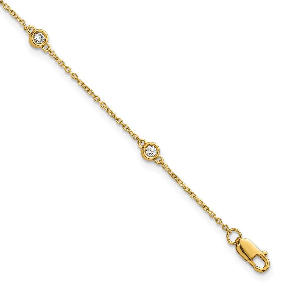 14k Diamond Station Cable Bracelet