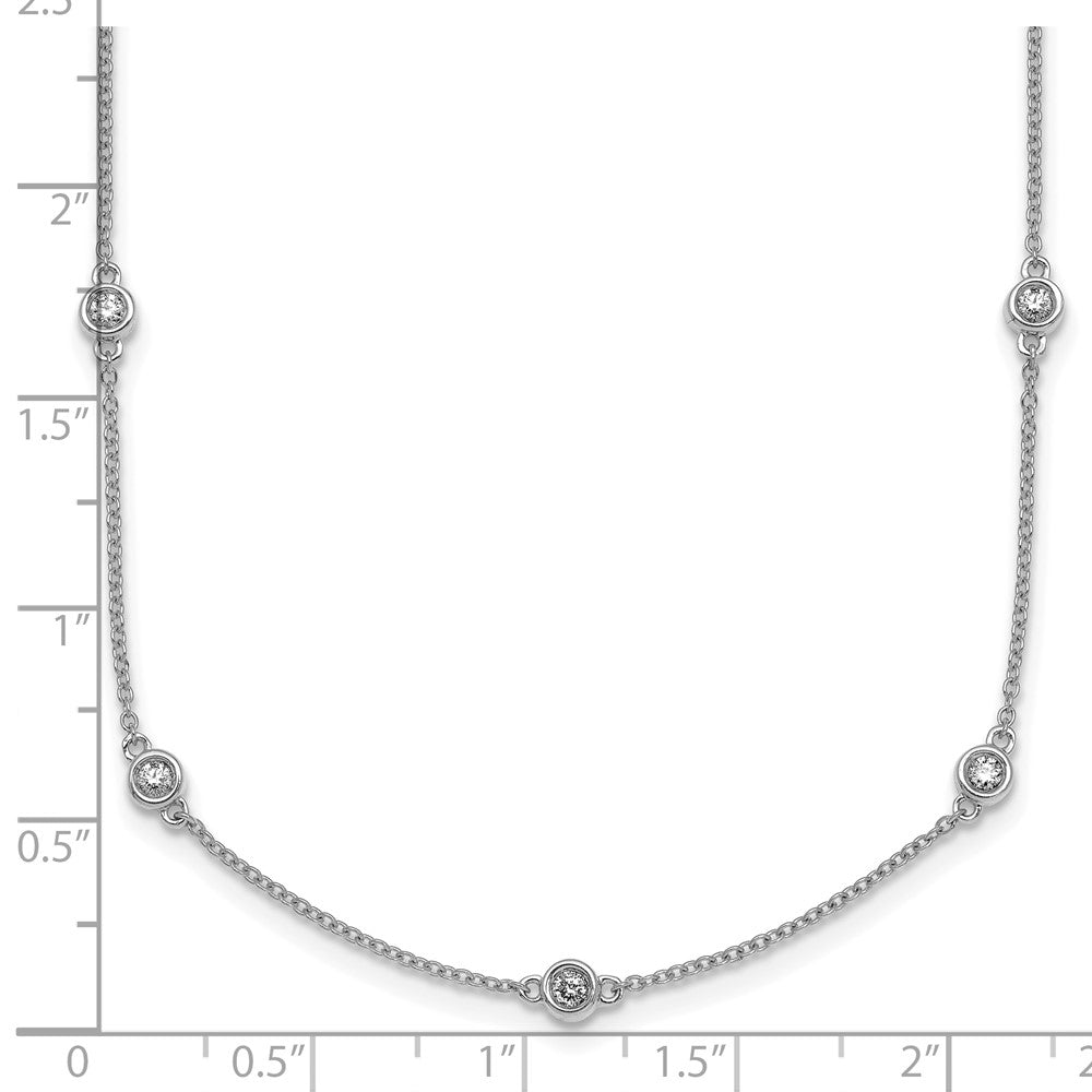 14k White Gold Diamond Station Cable Necklace