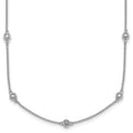14k White Gold Diamond Station Cable Necklace