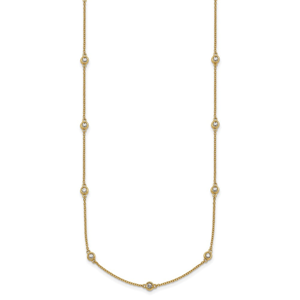 14k Diamond Station Cable Necklace