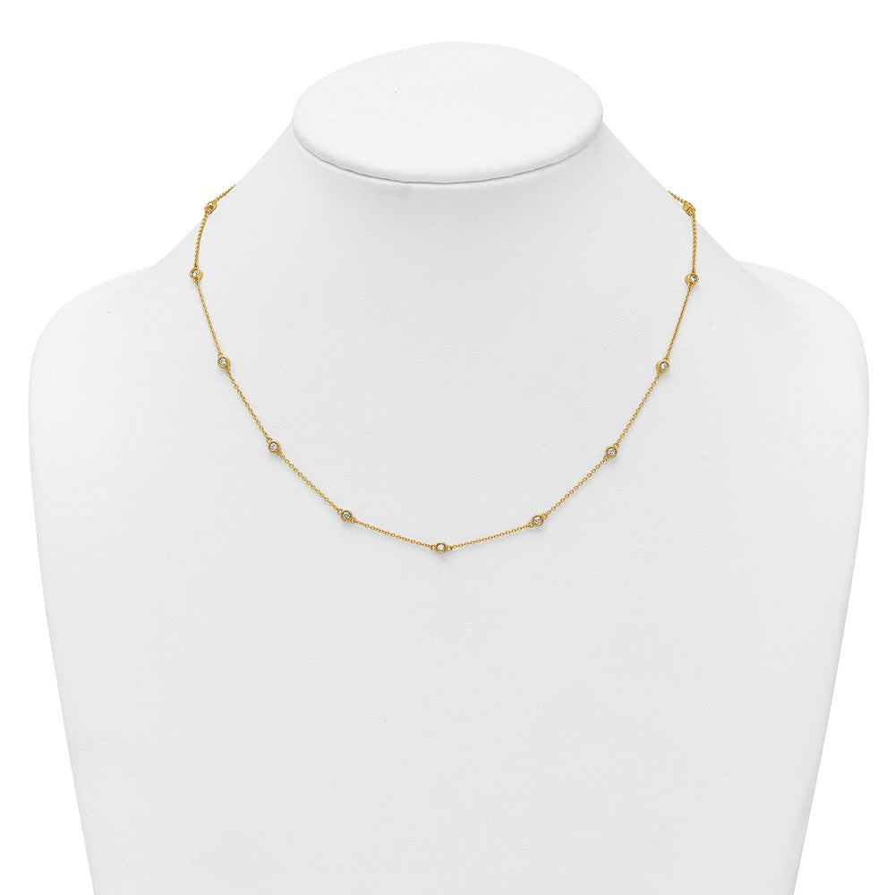 14k Diamond Station Cable Necklace