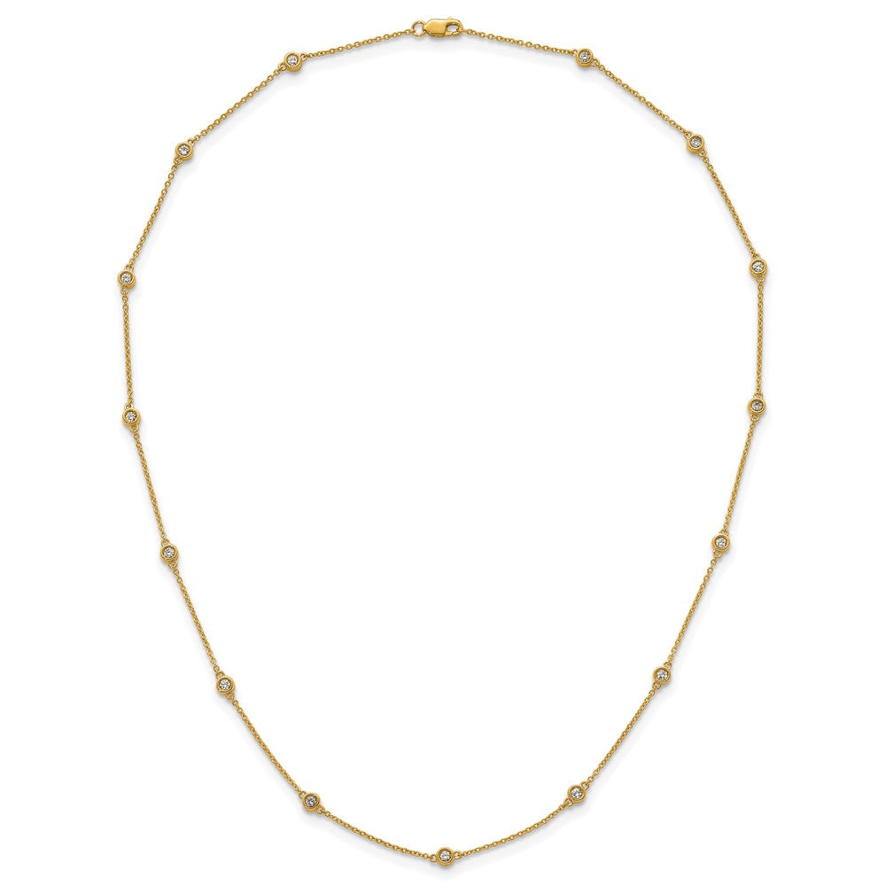 14k Diamond Station Cable Necklace