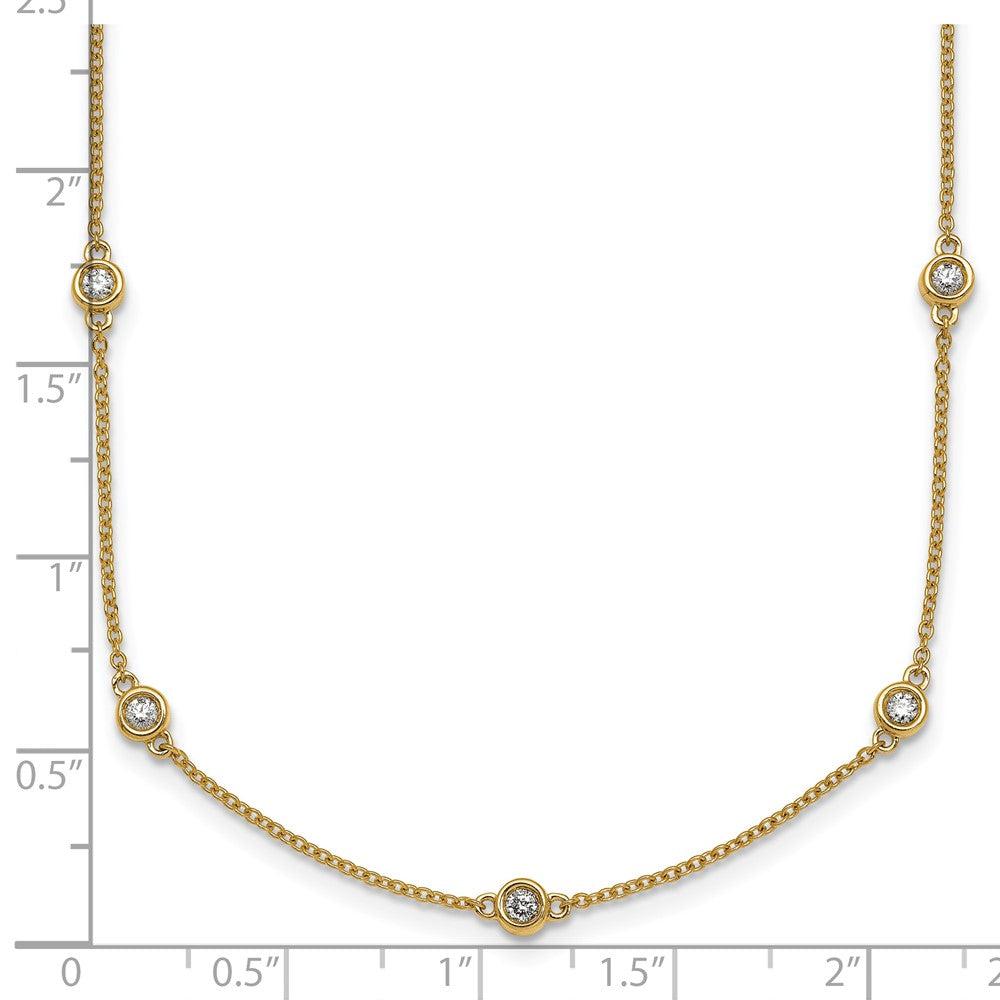 14k Diamond Station Cable Necklace