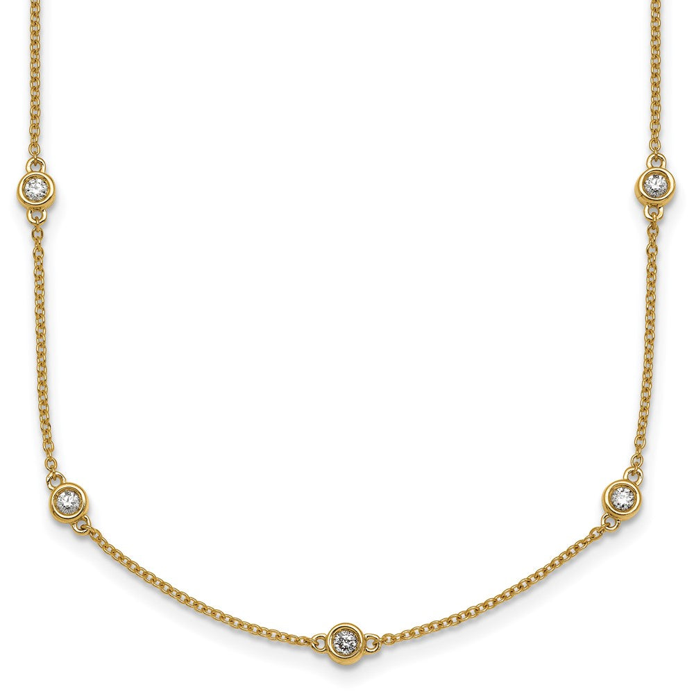 14k Diamond Station Cable Necklace