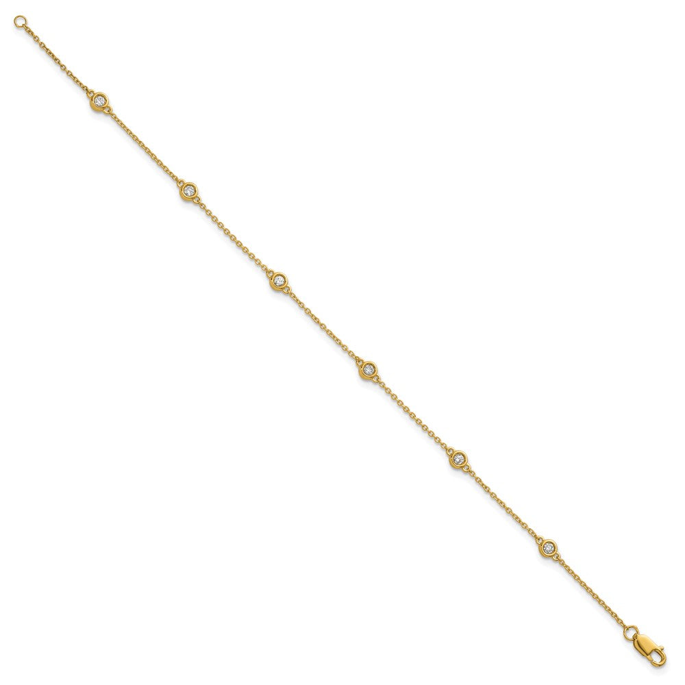 14k Diamond Station Cable Bracelet