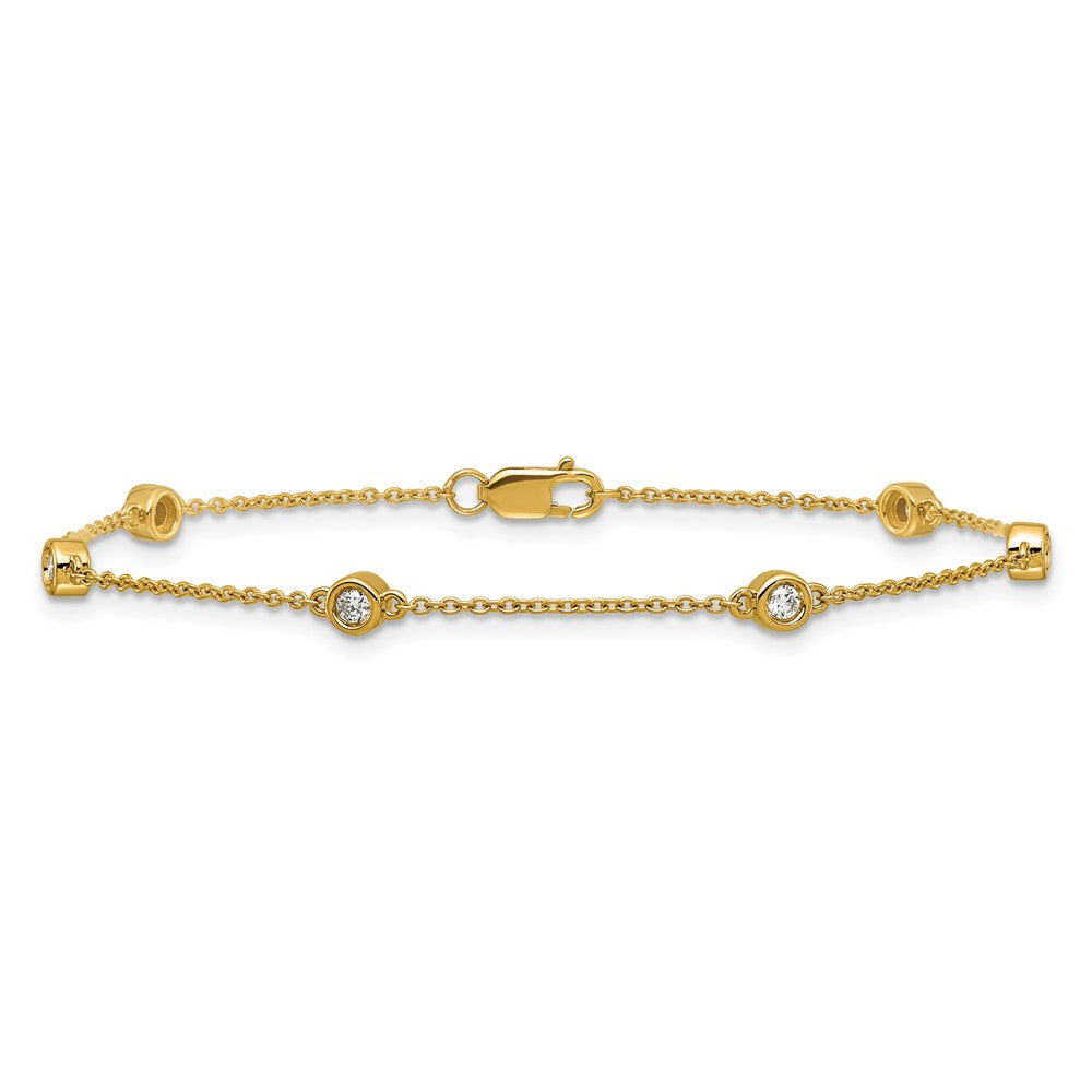 14k Diamond Station Cable Bracelet