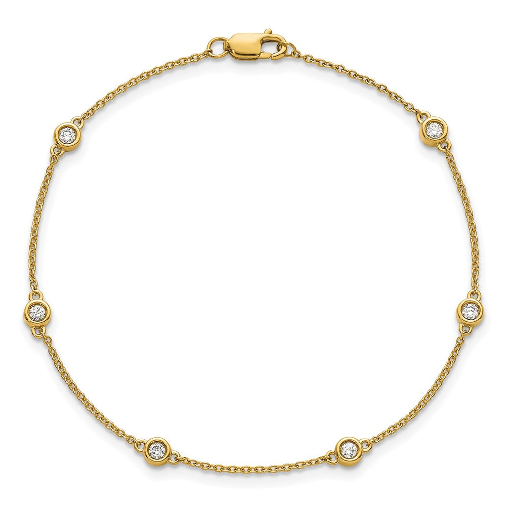 14k Diamond Station Cable Bracelet