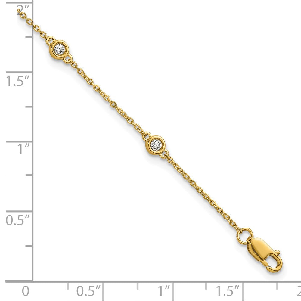14k Diamond Station Cable Bracelet