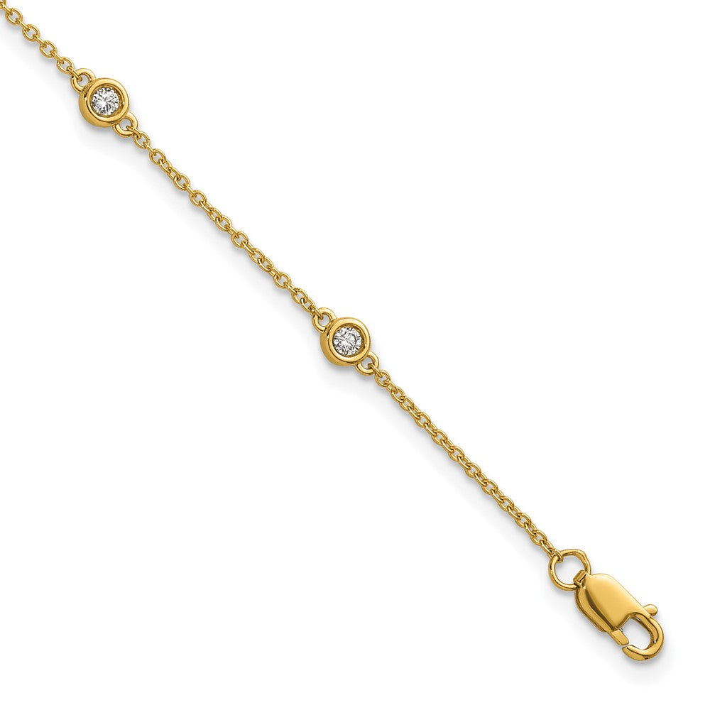 14k Diamond Station Cable Bracelet