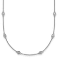 14k White Gold Diamond Station Cable Necklace