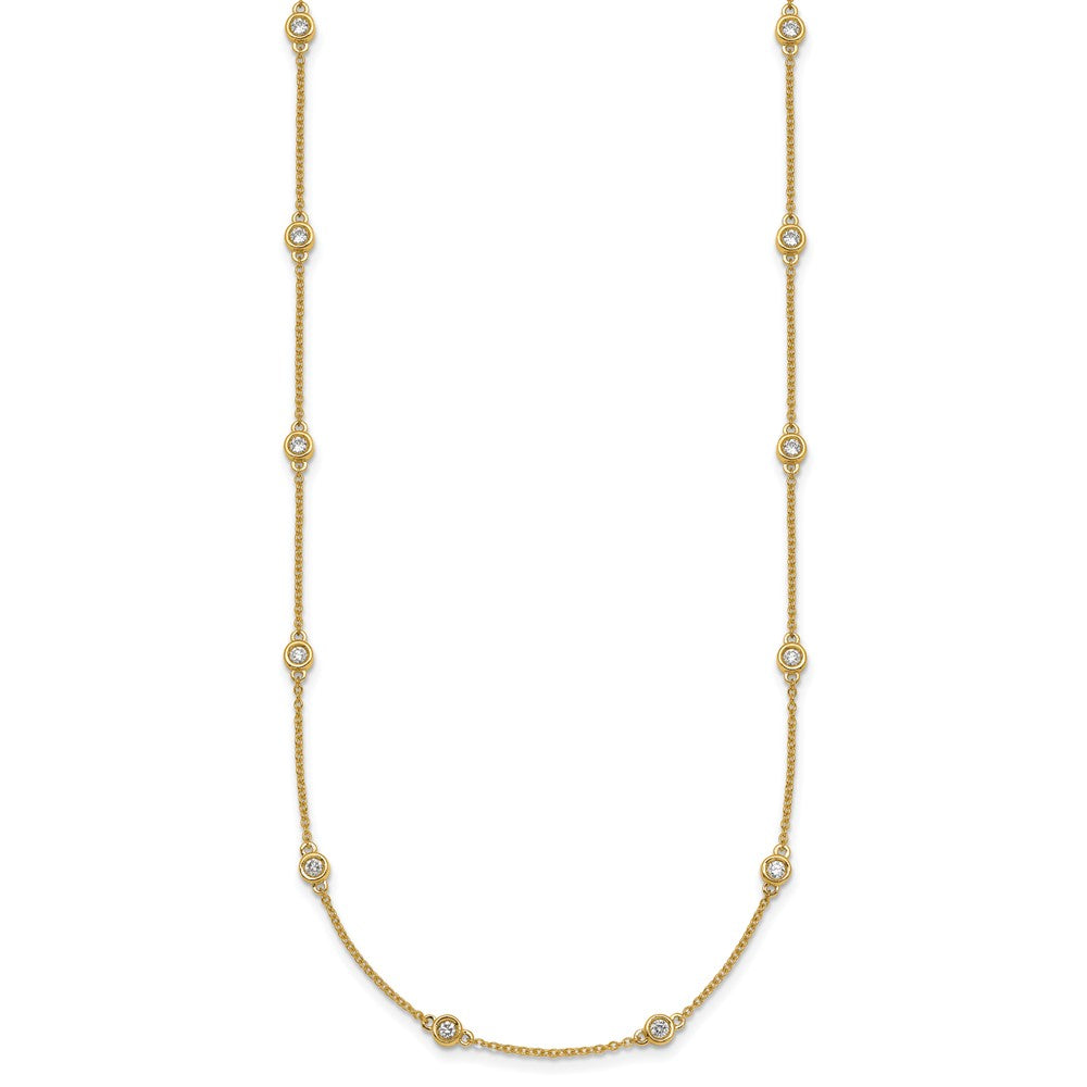 14k Diamond Station Cable Necklace