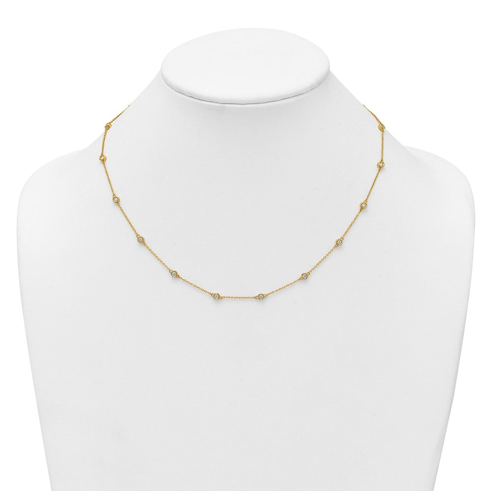 14k Diamond Station Cable Necklace