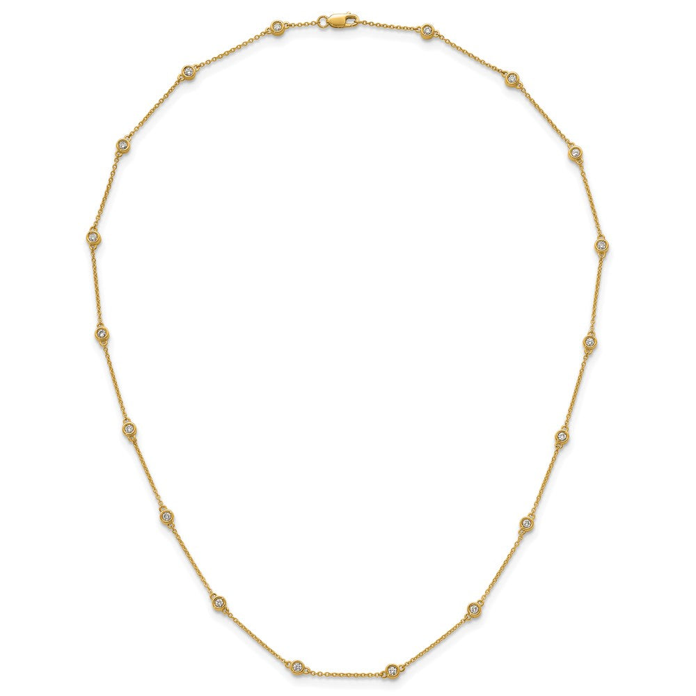 14k Diamond Station Cable Necklace