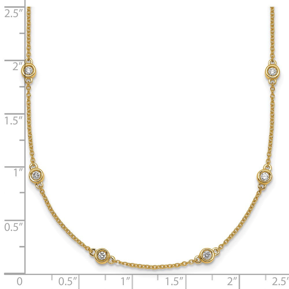 14k Diamond Station Cable Necklace