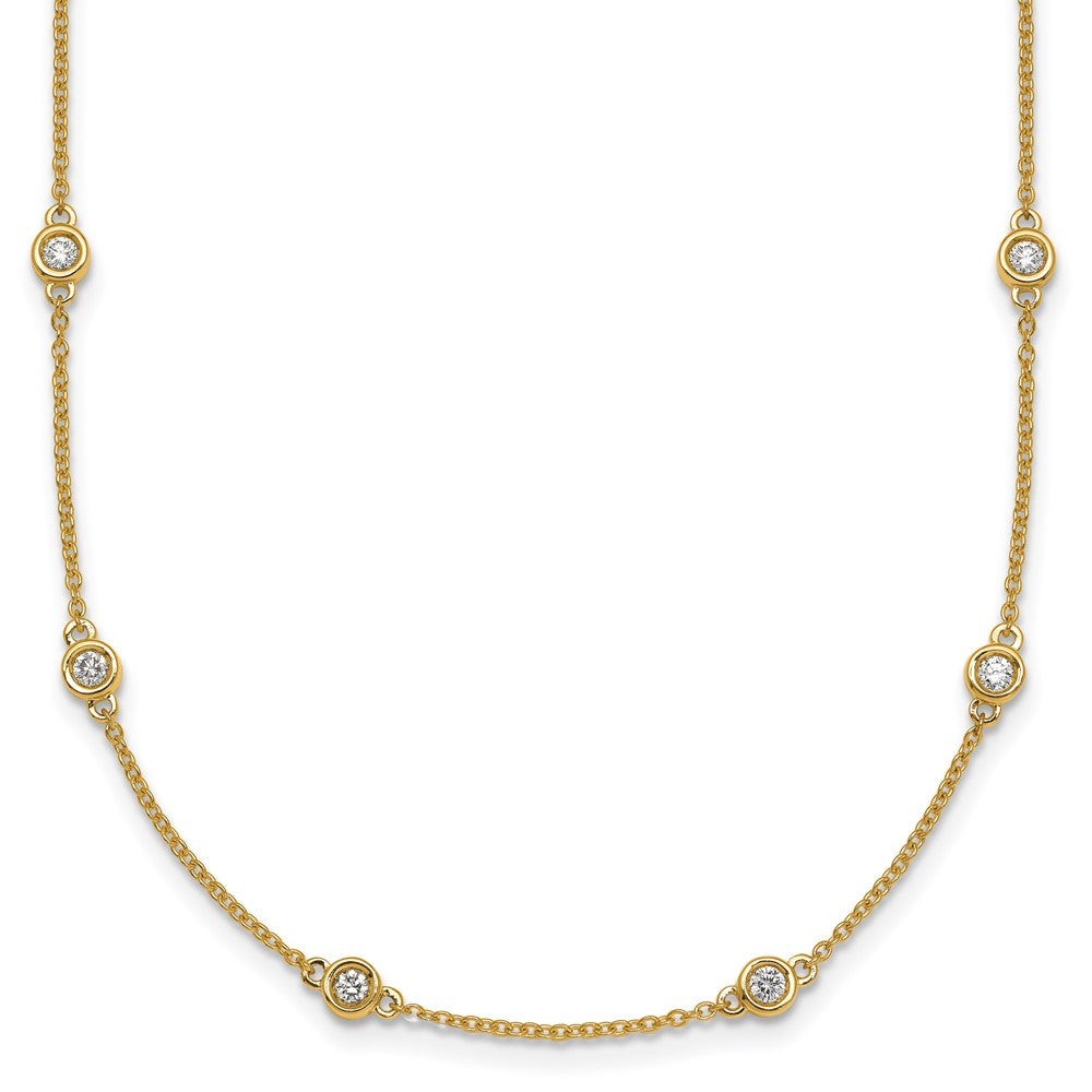14k Diamond Station Cable Necklace