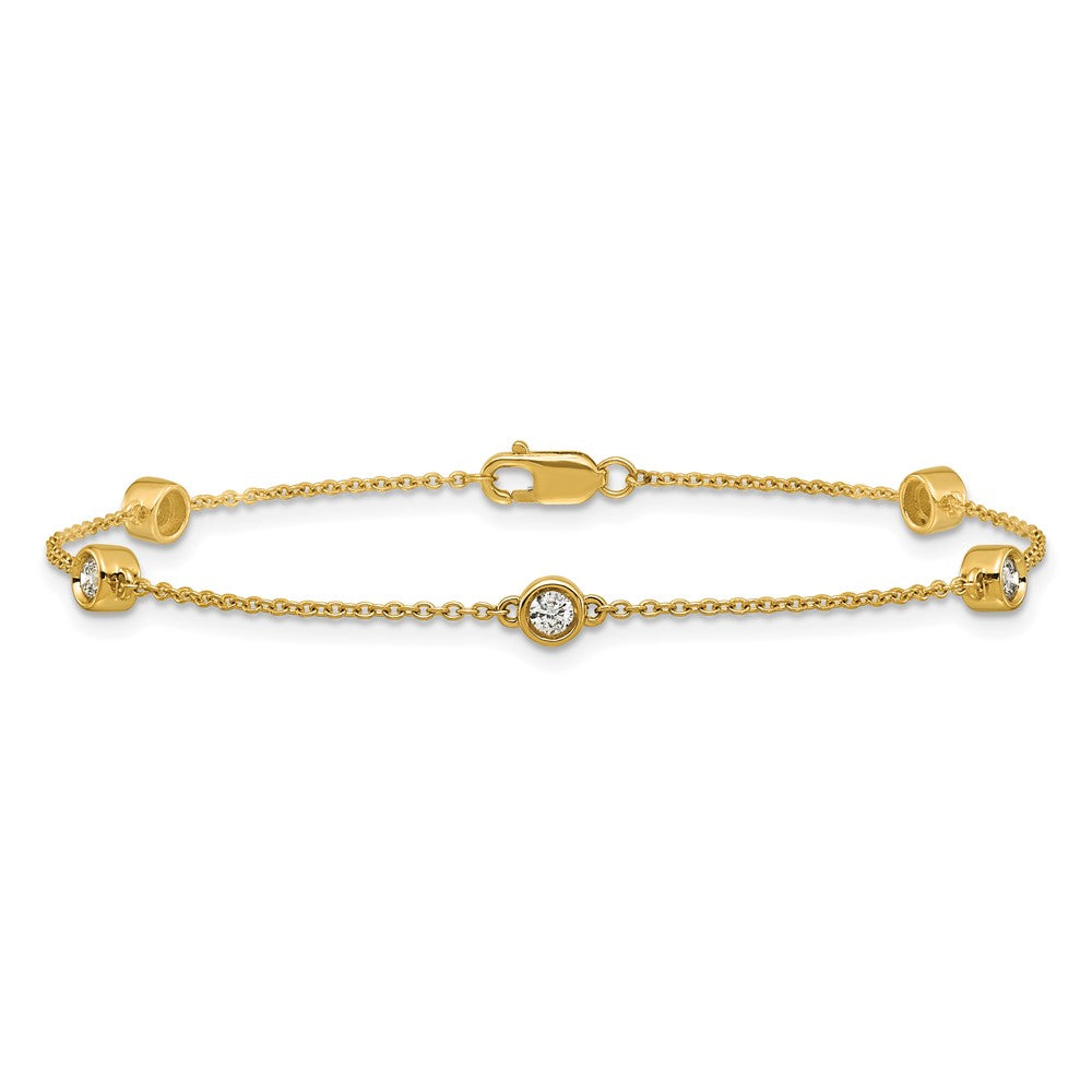 14k Diamond Station Cable Bracelet
