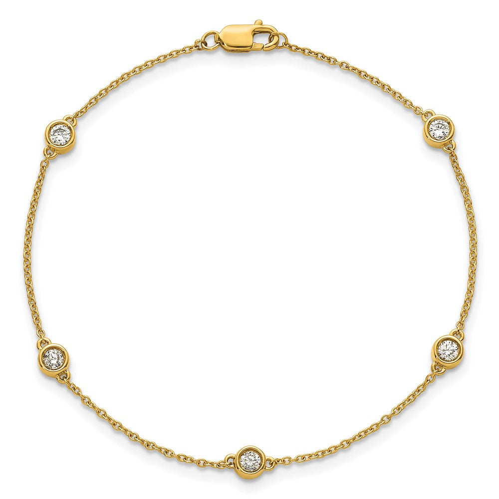 14k Diamond Station Cable Bracelet