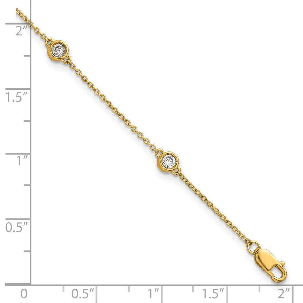 14k Diamond Station Cable Bracelet