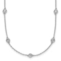 14k White Gold Diamond Station Cable Necklace