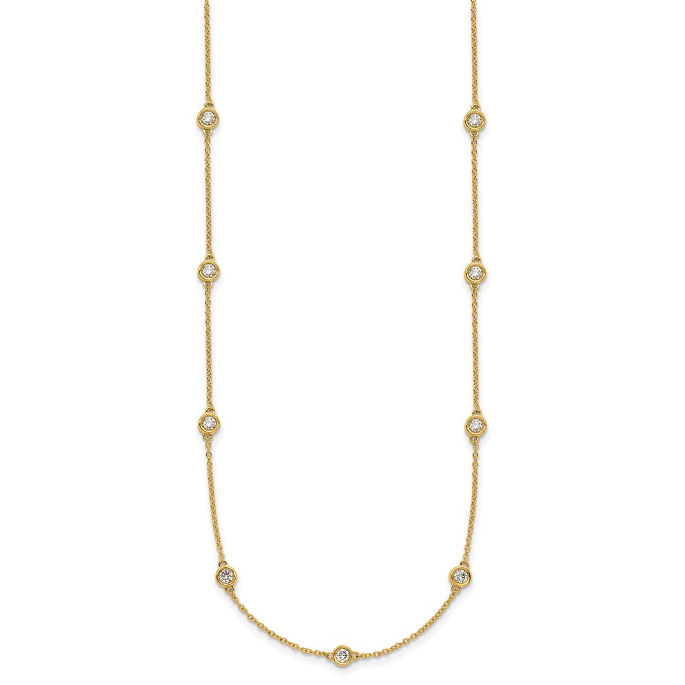 14k Diamond Station Cable Necklace