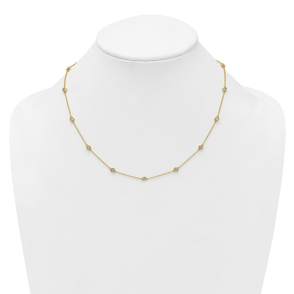 14k Diamond Station Cable Necklace