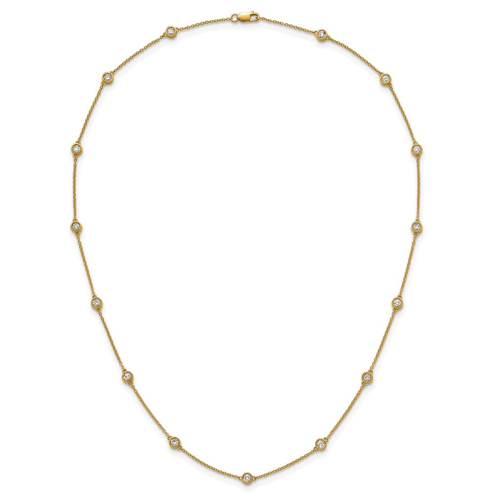 14k Diamond Station Cable Necklace