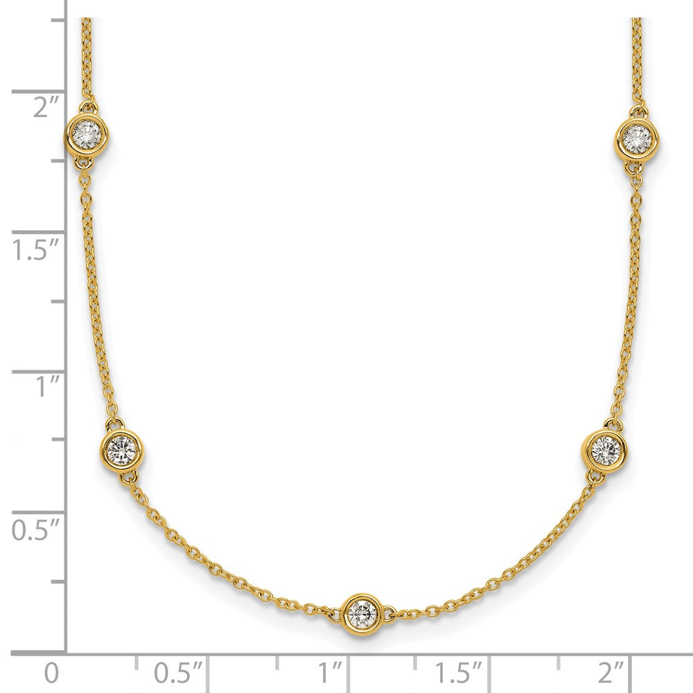 14k Diamond Station Cable Necklace