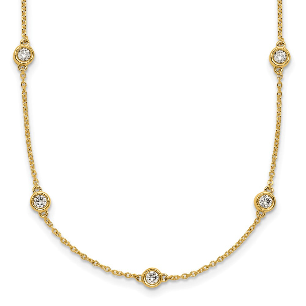 14k Diamond Station Cable Necklace