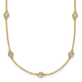 14k Diamond Station Cable Necklace