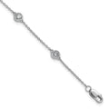 14k White Gold Diamond Station Cable Bracelet
