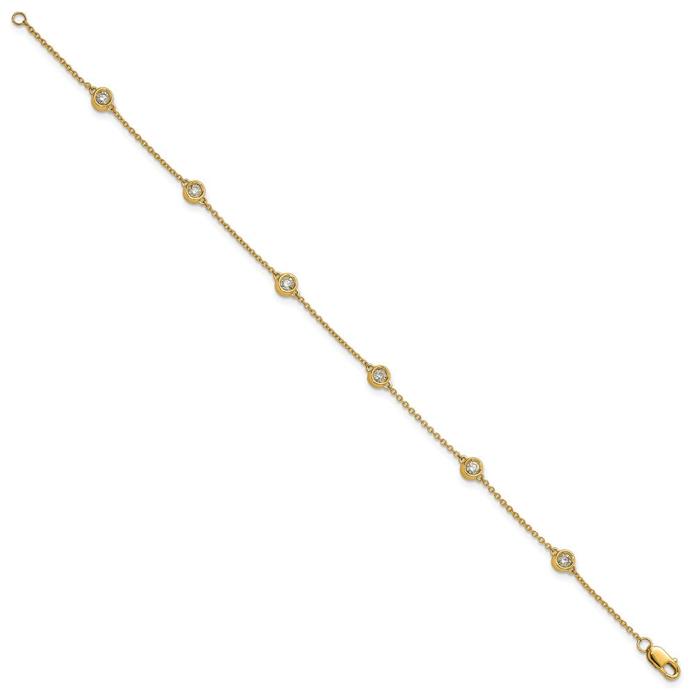 14k Diamond Station Cable Bracelet