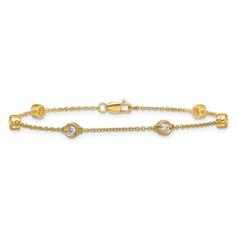 14k Diamond Station Cable Bracelet
