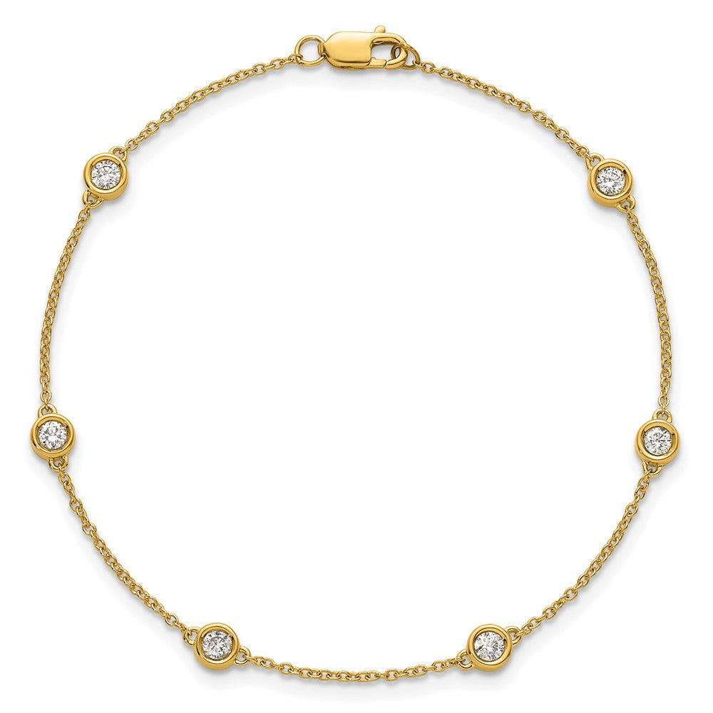 14k Diamond Station Cable Bracelet