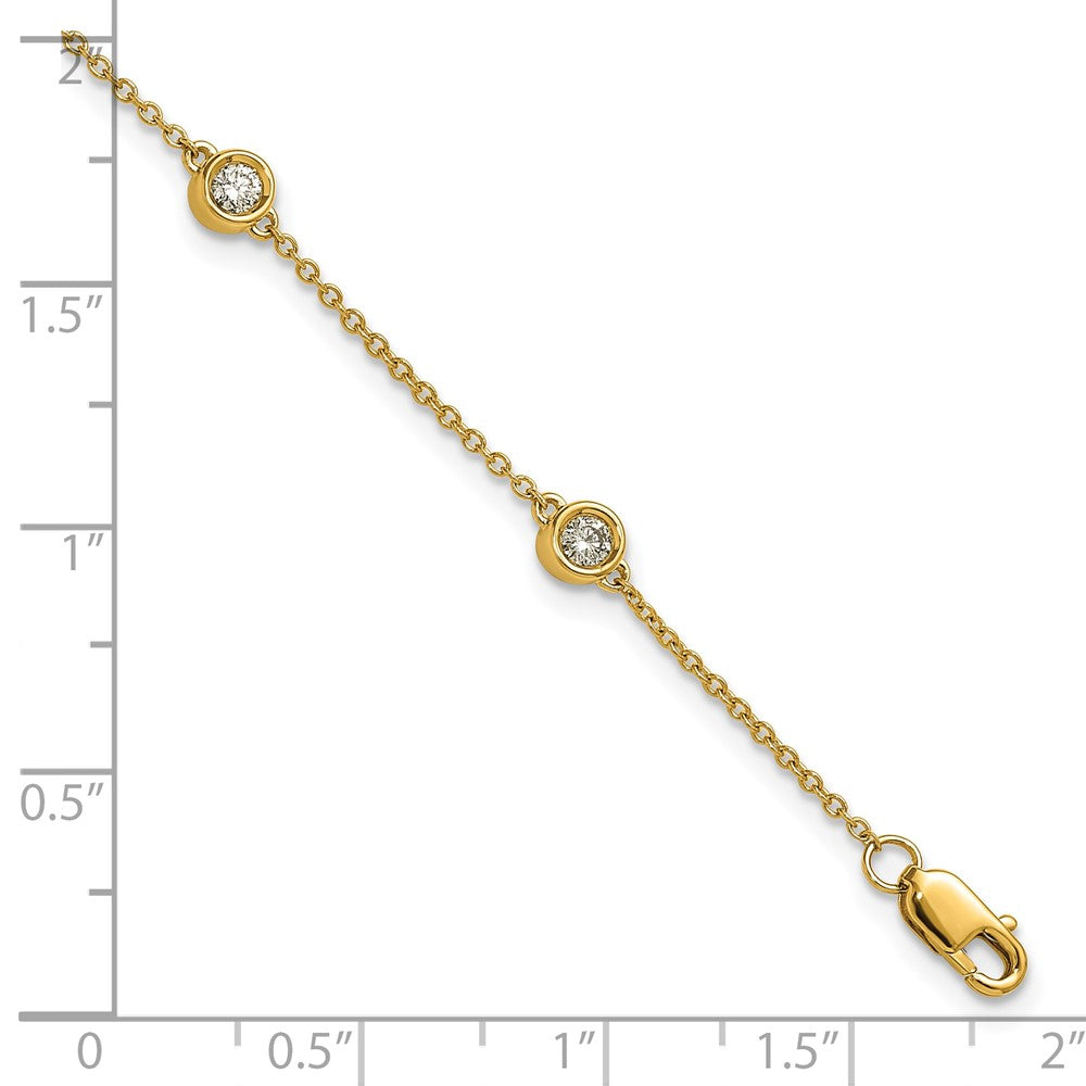 14k Diamond Station Cable Bracelet