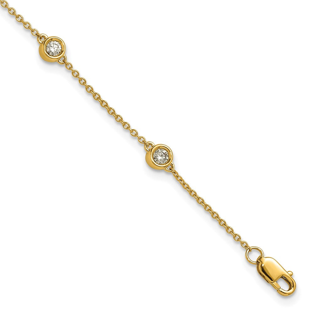 14k Diamond Station Cable Bracelet